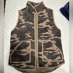 J. Crew camo quilted vest